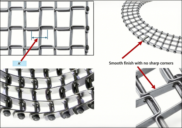 Flat Wire Conveyor Belt Featuring 1″ × 1″ Mesh